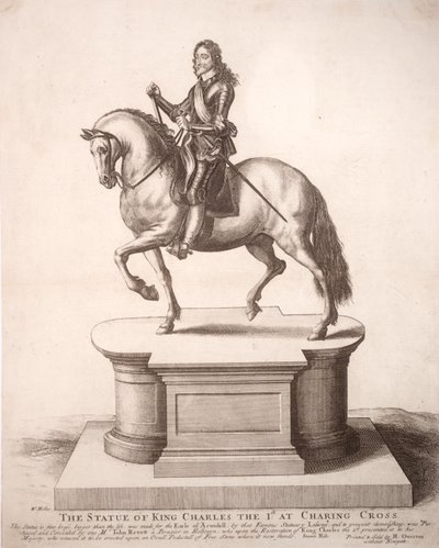Ruiterstandbeeld van Karel I. Staat 6 door Wenceslaus Hollar